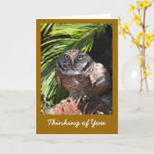 Het denken aan u Wenskaart met Uil Kaart (Gele Bloem)