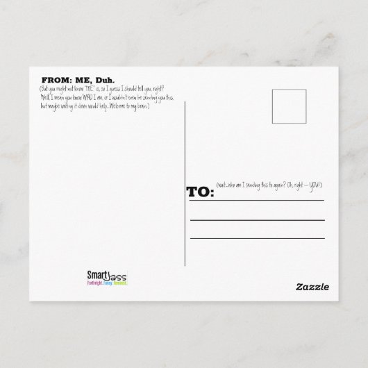 Het Denken ADHD aan u briefkaart (Achterkant)