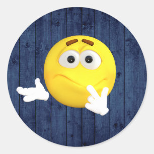 Het denken Emoji Ronde Sticker