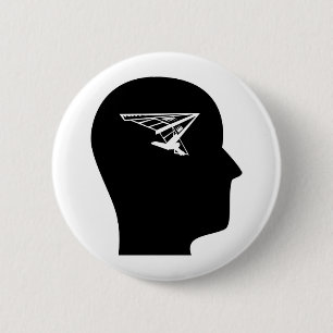 Het denken over Hang Gliding Ronde Button 5,7 Cm