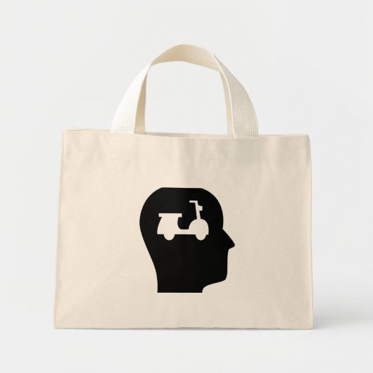 Het denken over scooters mini tote bag (Voorkant)