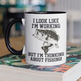 Het denken over Vist op de Mok van de Koffie van h