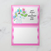 Het Denken van de eenhoorn aan u Wenskaart Kaart (Binnen)