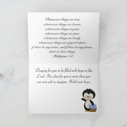 Het Denken van de Glimlachen van de pinguïn aan u Kaart (Binnen)