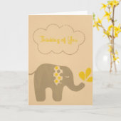 Het Denken van de olifant aan u kaart (Gele Bloem)