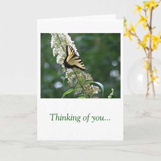 Het Denken van de vlinder aan u Kaart (Gele Bloem)