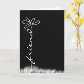 Het denken van de vriend aan u madeliefje met kaart (Gele Bloem)