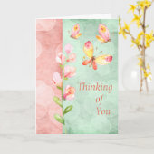 Het Denken van de waterverf aan u kaart met (Gele Bloem)