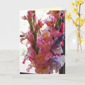 Het Denken van Gladiolas 'aan u card Kaart (Gele Bloem)