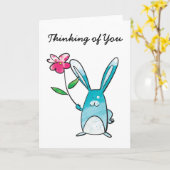 Het Denken van het konijn aan u Kaart (Gele Bloem)