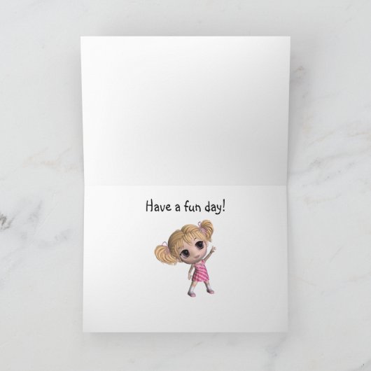 Het Denken van het Meisje van Chibi aan u Kaart (Binnen)