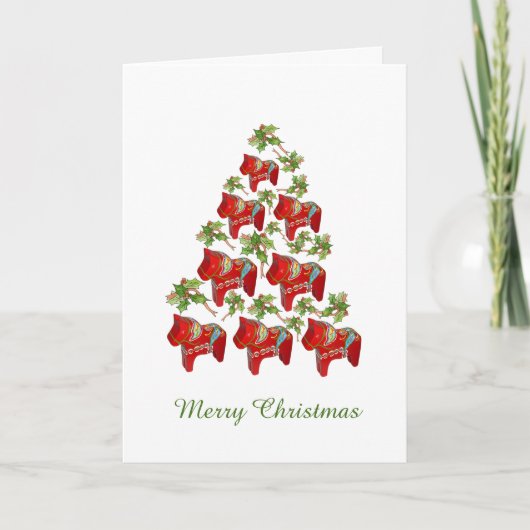 Het Denken van het Paard van Dala aan u Kerstkaart Feestdagen Kaart (Voorkant)