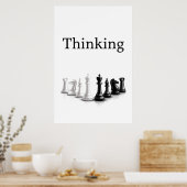 Het denken van het Zwarte Poster van de Schaak van (Keuken)