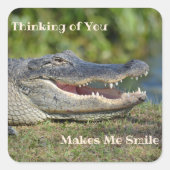 Het denken van jou maakt me glimlachen glimlachen  vierkante sticker (Voorkant)