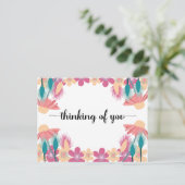 Het denken van u de Bloemen van de Lente met edita Briefkaart (Staand voorkant)