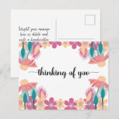 Het denken van u de Bloemen van de Lente met edita Briefkaart (Voorkant / Achterkant)