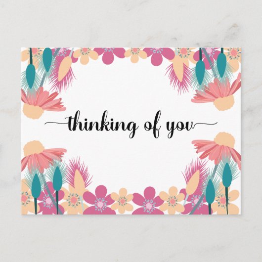 Het denken van u de Bloemen van de Lente met edita Briefkaart (Voorkant)