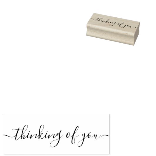 Het denken van u elegant manuscript rubberstempel (Gestempeld)