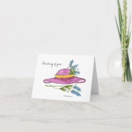 Het denken van u*Roze Pet Blanco briefkaart