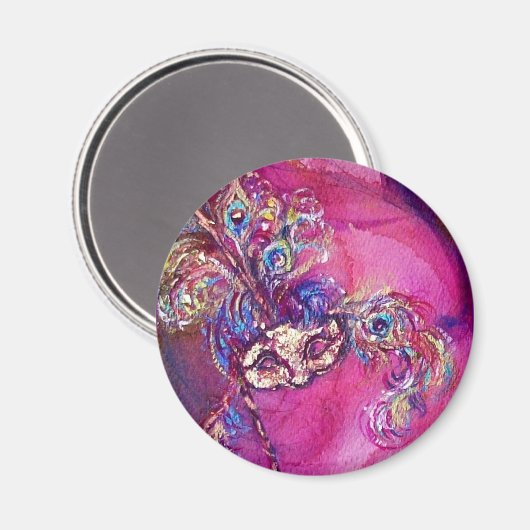 HET DERDE MASKER - Venetiaanse maskerade Magneet (Voorkant / Achterkant)