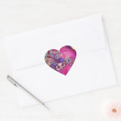 HET DERDE MASKER / Venetiaanse Masquerade Roze Har Hart Sticker (Envelop)
