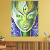 Het derde oog canvas afdruk (Insitu (Woonkamer))