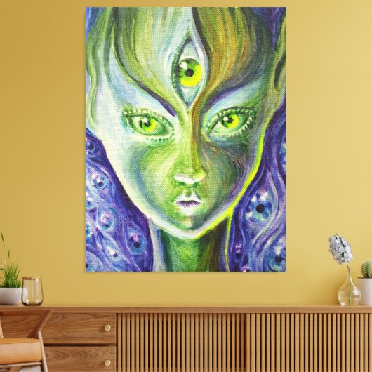 Het derde oog canvas afdruk (Insitu (Woonkamer))