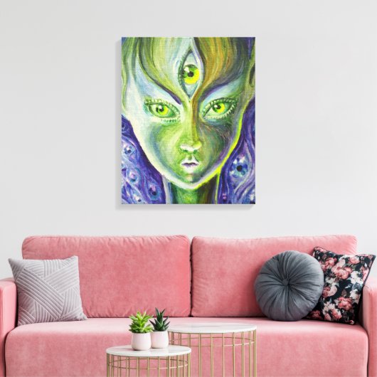 Het derde oog canvas afdruk (Insitu (Woonkamer))