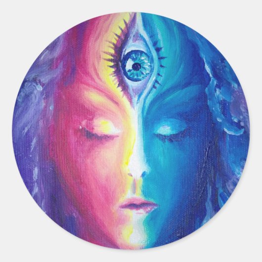 Het derde oog ronde sticker (Voorkant)