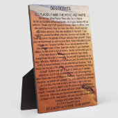 Het Desiderata-gedicht over voetafdrukken in het z Fotoplaat (Zijkant)