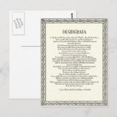 Het Desiderata-gedicht van Max Ehrmann Briefkaart (Voorkant / Achterkant)