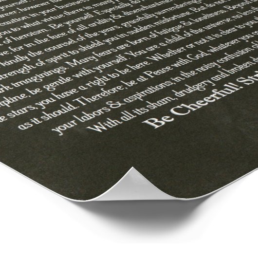 Het Desiderata-gedicht van Max Ehrmann Chalk Art Poster (Hoek)