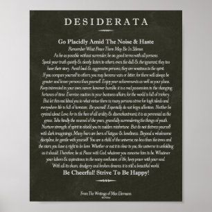 Het Desiderata-gedicht van Max Ehrmann Chalk Art Poster