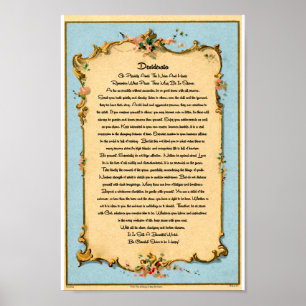 Het Desiderata-gedicht van Max Ehrmann Paris Brief Poster