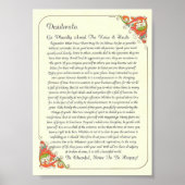 Het Desiderata-gedicht van Max Ehrmann Poster (Voorkant)