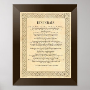 Het Desiderata-gedicht van Max Ehrmann Poster