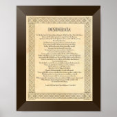 Het Desiderata-gedicht van Max Ehrmann Poster (Voorkant)