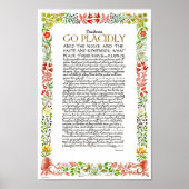 Het Desiderata-gedicht van Max Ehrmann Wildbloemen Poster (Voorkant)