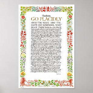 Het Desiderata-gedicht van Max Ehrmann Wildbloemen Poster