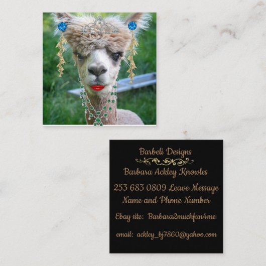 Het Design van Barbeli Vierkante Visitekaartje (Voorkant / Achterkant)