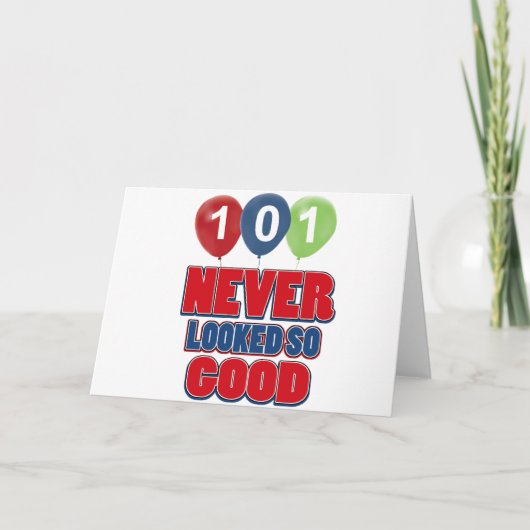 het design van de 101 éénjarigenverjaardag kaart (Voorkant)