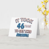 het design van de 46 éénjarigenverjaardag kaart (Gele Bloem)