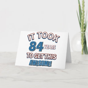 het design van de 84 éénjarigenverjaardag kaart