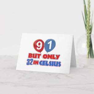 het design van de het 91ste jaarverjaardag kaart