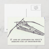 Het design van Leonardo da Vinci voor een Briefkaart (Voorkant / Achterkant)