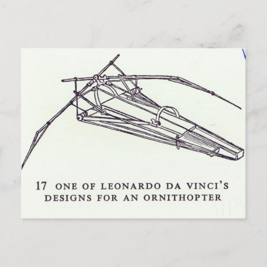 Het design van Leonardo da Vinci voor een Briefkaart (Voorkant)