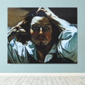 Het desperate Man van Gustave Courbet Canvas Afdruk (Insitu (Houten vloer))