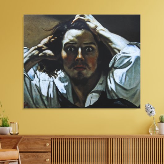 Het desperate Man van Gustave Courbet Canvas Afdruk (Insitu (Woonkamer))
