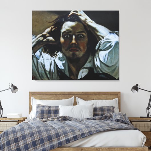 Het desperate Man van Gustave Courbet Canvas Afdruk (Insitu (Slaapkamer))