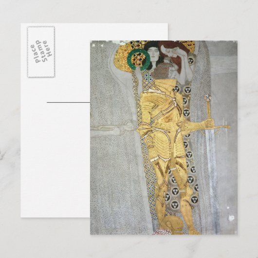 Het detail van de Beethoven Frieze in Knight Briefkaart (Voorkant / Achterkant)